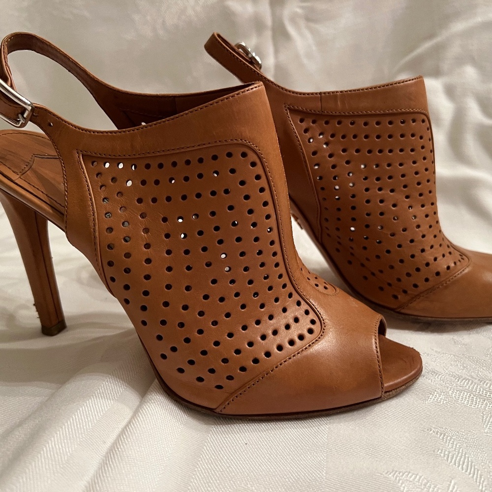 Prada peep toe sling back shoes